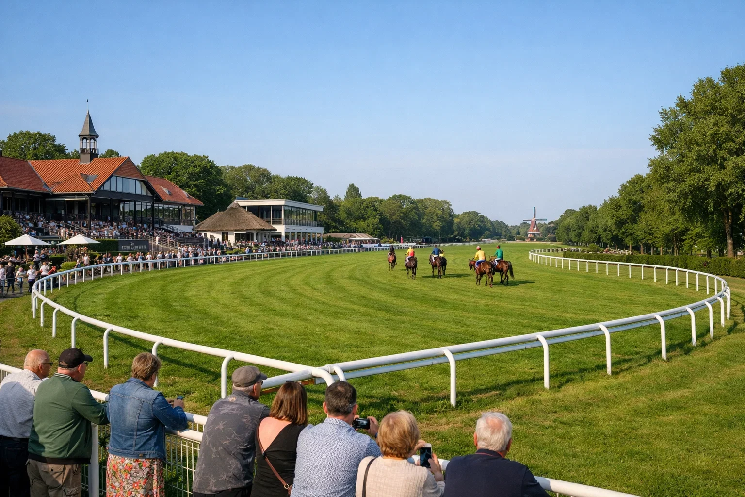 Nederlandse renbaan Duindigt op zomerse dag